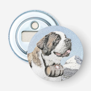 Saint Bernard Malerei - Niedliche Original Hunde K Flaschenöffner