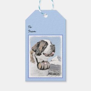 Saint Bernard Malerei - Niedliche Original Hunde K Geschenkanhänger