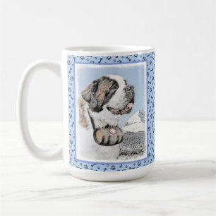 Saint Bernard Malerei - Niedliche Original Hunde K Kaffeetasse