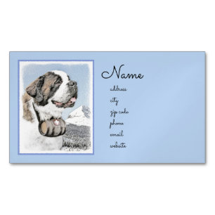 Saint Bernard Malerei - Niedliche Original Hunde K Magnetische Visitenkarte