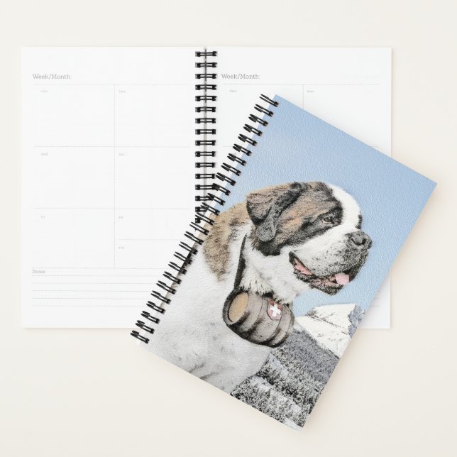 Saint Bernard Malerei - Niedliche Original Hunde K Planer (Anzeige)