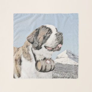 Saint Bernard Malerei - Niedliche Original Hunde K Schal