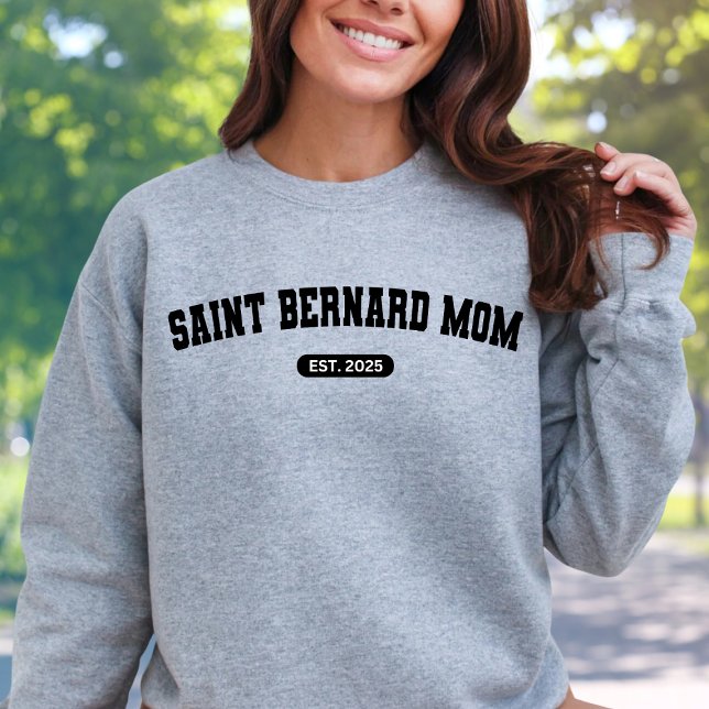 SAINT BERNARD MAMA Hund Mama Custom Birth Year Sweatshirt (Von Creator hochgeladen)
