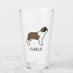 Saint Bernard Personalisiert Dog Lover trinkt Glas