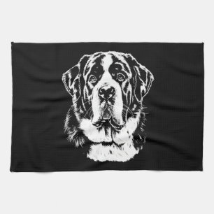 Saint Bernard Portrait Minimalistisch Apparel Geschirrtuch