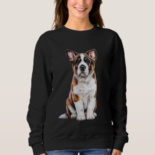 Saint Bernard Puppy Sketch Zeichn Art Dog Lover Sweatshirt