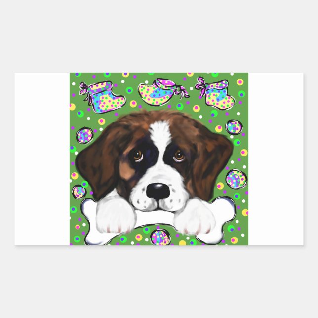 Saint Bernard Rechteckiger Aufkleber (Vorderseite)