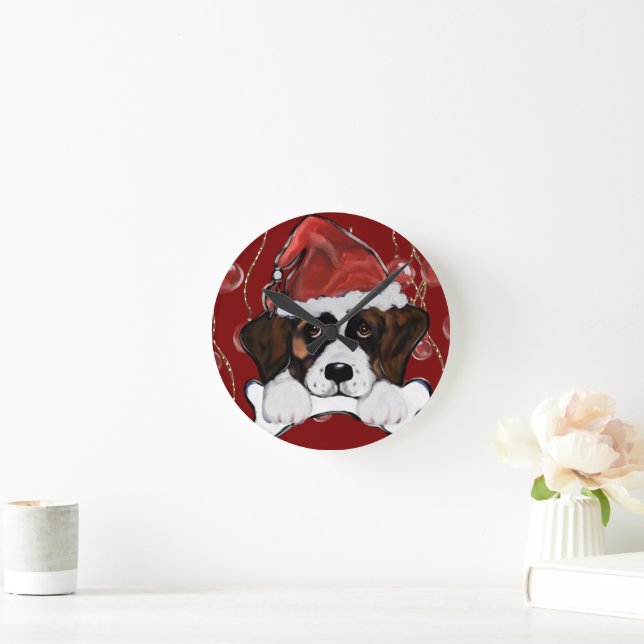 Saint Bernard  Runde Wanduhr (Zuhause)
