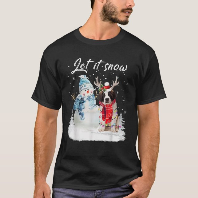 Saint Bernard Santa Dog Weihnachtsmann Xmas Paj T-Shirt (Vorderseite)