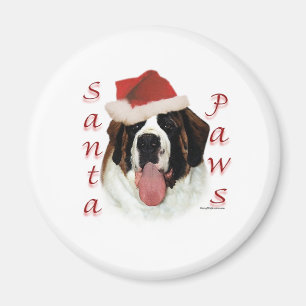 Saint Bernard Santa Paws Magnet