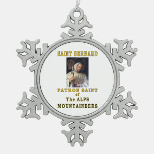 SAINT BERNARD SCHNEEFLOCKEN Zinn-Ornament