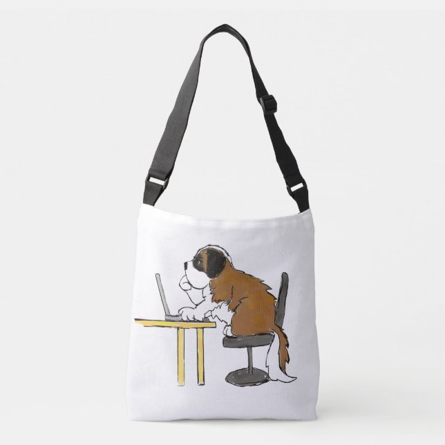 Saint Bernard - Slobbers School Bag Tragetaschen Mit Langen Trägern (Vorderseite)