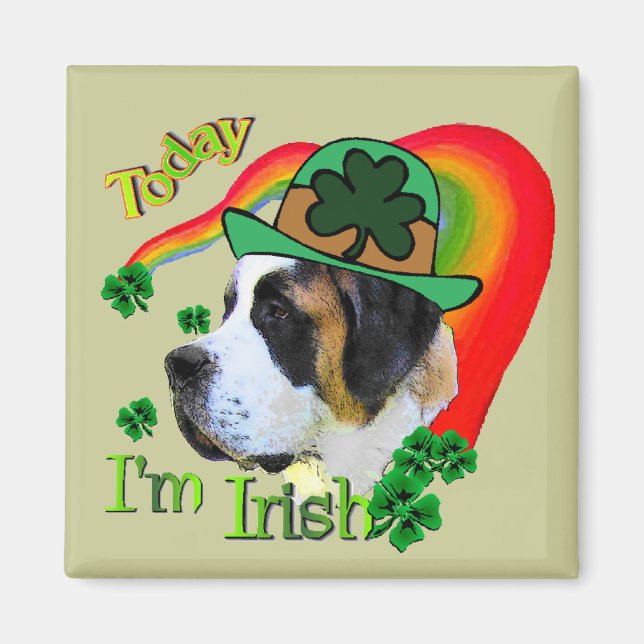 Saint Bernard St Patricks Day Magnet (Vorne)