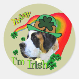 Saint Bernard St Patricks Day Runder Aufkleber