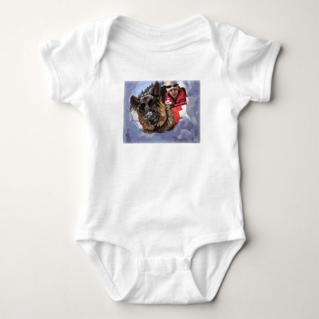 Saint Bernard Suche und Rettung Art Baby Strampler (Vorderseite)