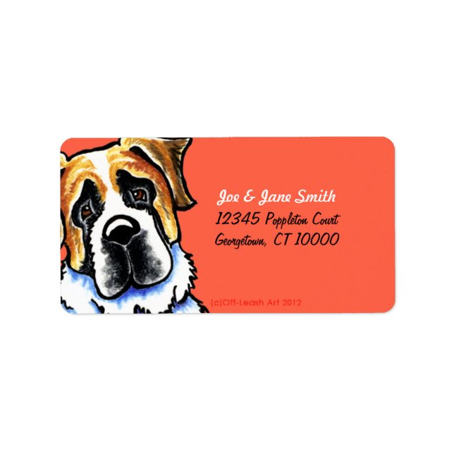 Saint Bernard Tomato Adressaufkleber (Vorne)