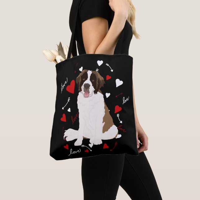 Saint Bernard Valentinstag Tasche (Von Nahem)