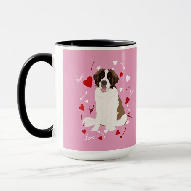 Saint Bernard Valentinstag Tasse (Links)