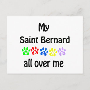 Saint Bernard Walks Design Postkarte