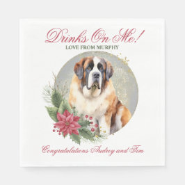 Saint Bernard Wedding Napkins mit Hogs Foto Serviette