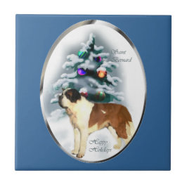 Saint Bernard Weihnachten Fliese