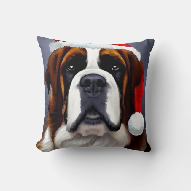 Saint Bernard Weihnachten Kissen (Vorderseite)