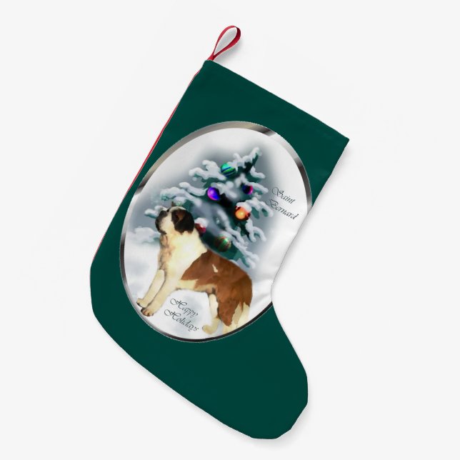 Saint Bernard Weihnachten Kleiner Weihnachtsstrumpf (Vorderansicht (hängend))