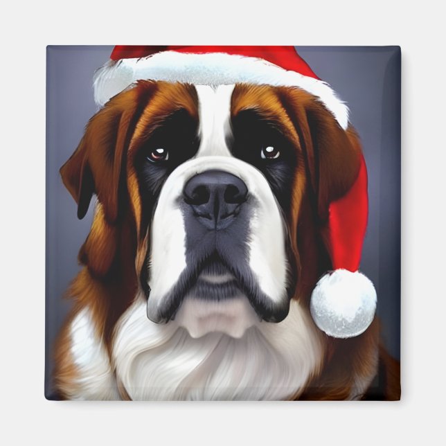 Saint Bernard Weihnachten Magnet (Vorne)
