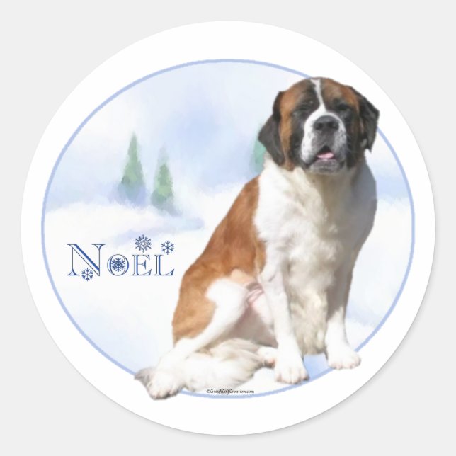 Saint Bernard Weihnachten Sticker (Vorderseite)