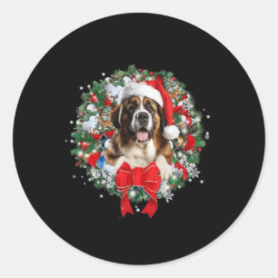 Saint Bernard Weihnachtsfeiertag Dekoration Xmas P Runder Aufkleber