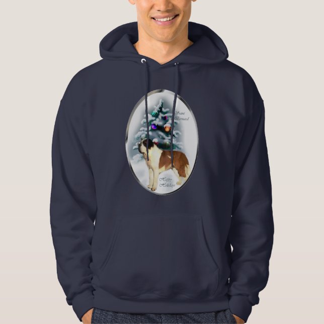 Saint Bernard Weihnachtsgeschenke Hoodie (Vorderseite)