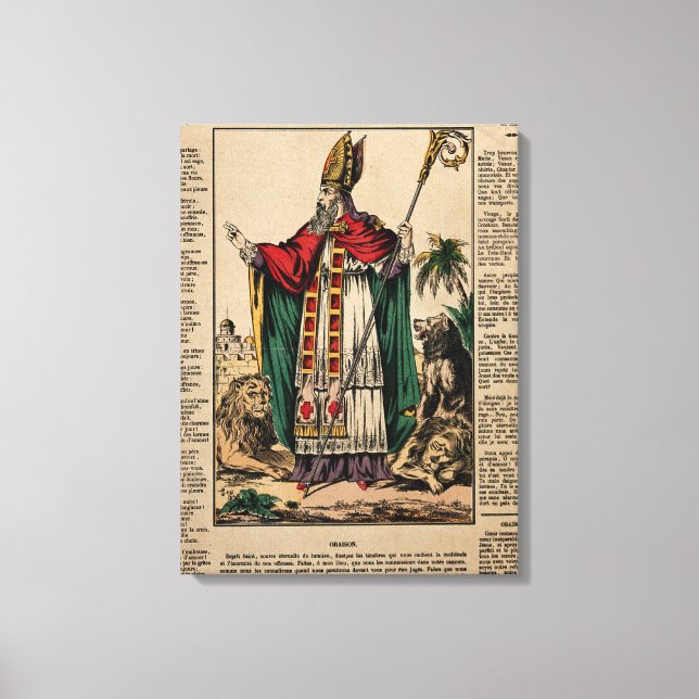 Saint Blaise. Farbige Lithographie / Leinwanddruck (Vorderseite)