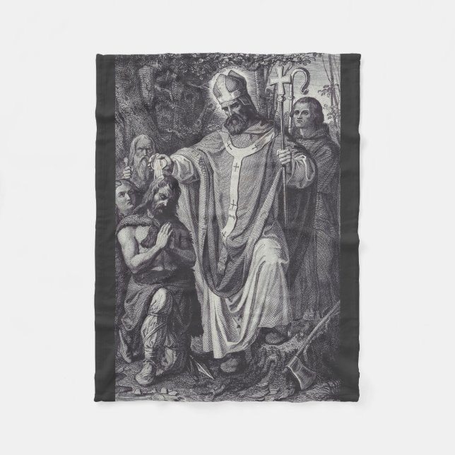 Saint Boniface Englischer Benediktinermönch Fleecedecke (Vorderseite)