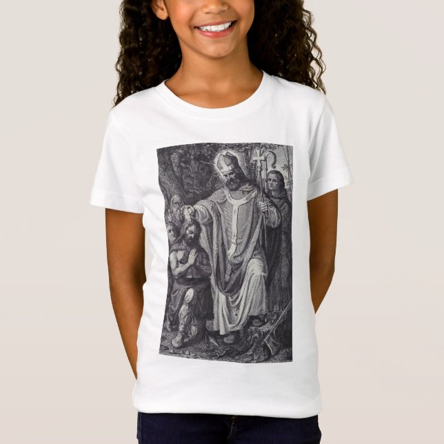 Saint Boniface Englischer Benediktinermönch T-Shirt (Vorderseite)
