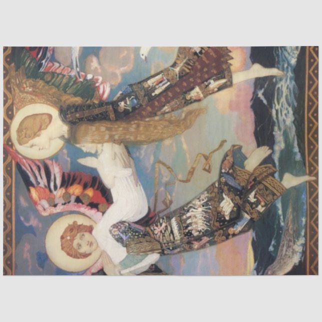 "Saint Bride" Angel Art von John Duncan Seidenpapier (Vorderseite)