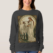 Saint Brigid of Ireland With White Cow
