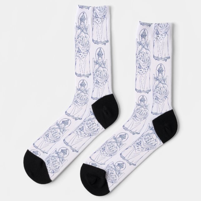 Saint Brychan Brycheiniog Irish hermit Socken (Linkes Detail)