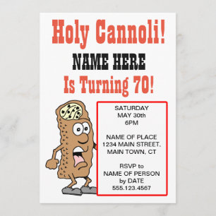 Saint Cannoli Turning Invitation de 70 fêtes