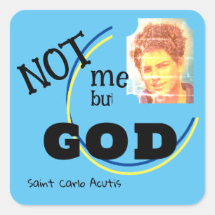 Saint Carlo Acutis Quadratischer Aufkleber