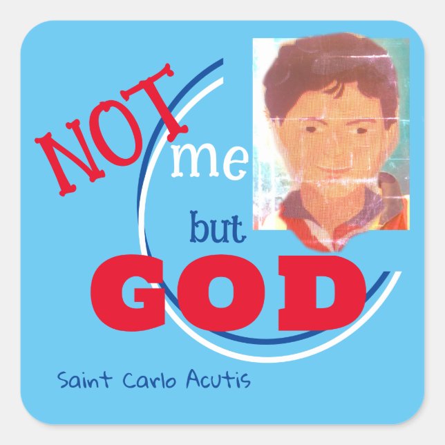 Saint Carlo Acutis Square Sticker (Vorderseite)