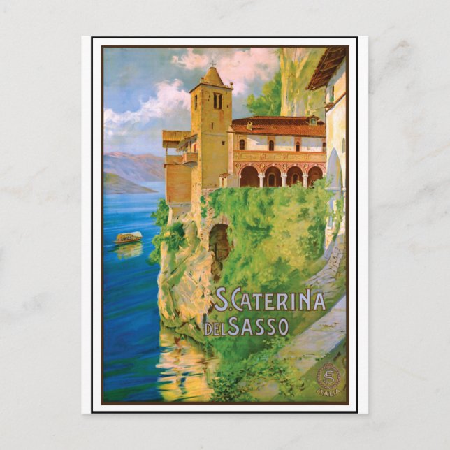 Saint Caterina del Sasso, Kloster, Italien Postkarte (Vorderseite)