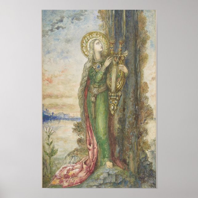 Saint Cecilia by Gustav Moreau Poster (Vorne)
