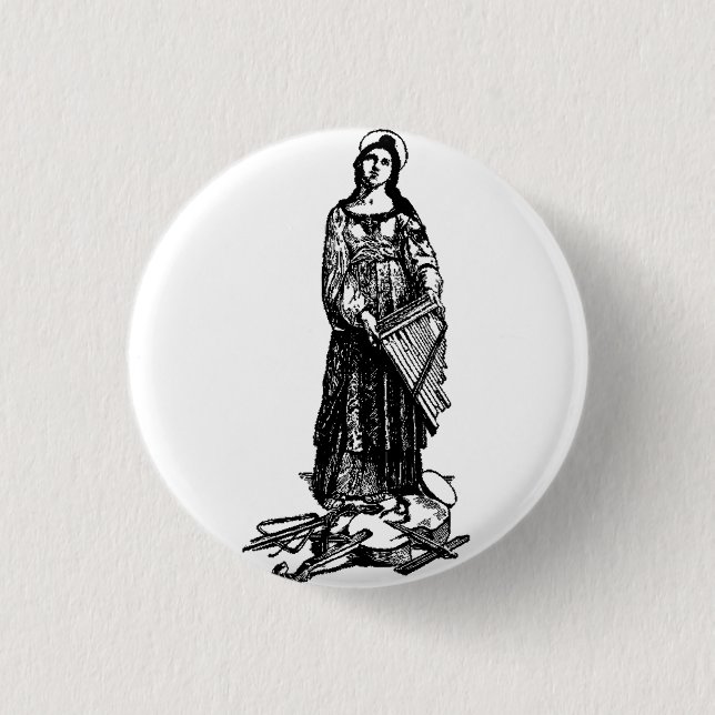 Saint Cecilia mit Geige von Raphael Button (Vorderseite)
