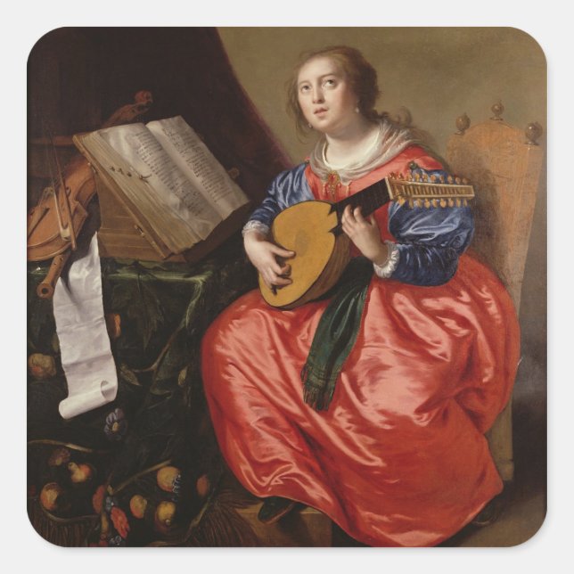 Saint Cecilia Quadratischer Aufkleber (Vorderseite)