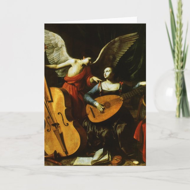Saint Cecilia und Angel von Carlo Saraceni Karte (Vorderseite)