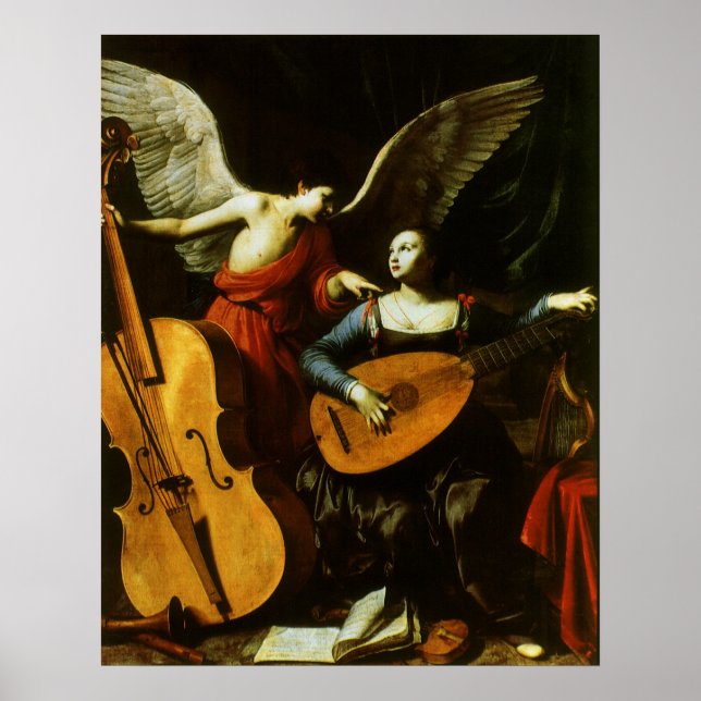 Saint Cecilia und Angel von Carlo Saraceni Poster (Vorne)