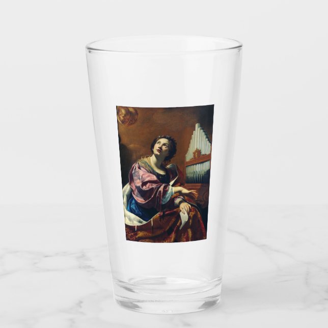 Saint Cecilia von Simon Vouet Glas (Vorderseite)