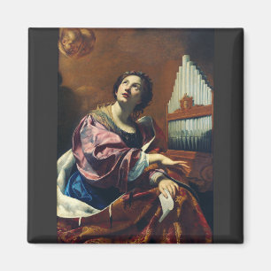 Saint Cecilia von Simon Vouet Magnet