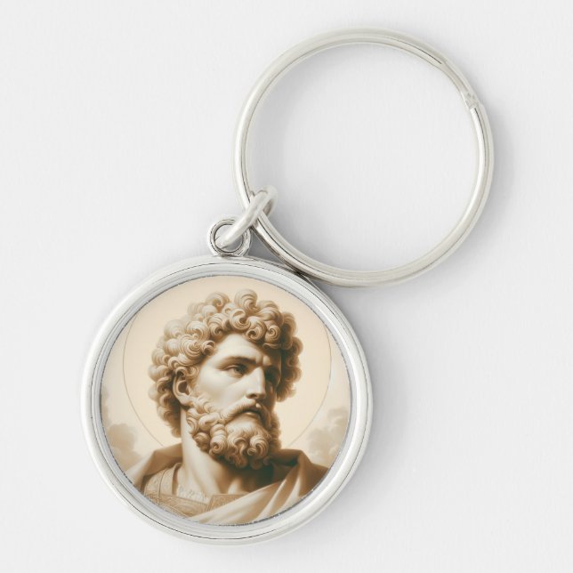 Saint Christopher Artwork Religiösen Schutz Kunst Schlüsselanhänger (Vorne)