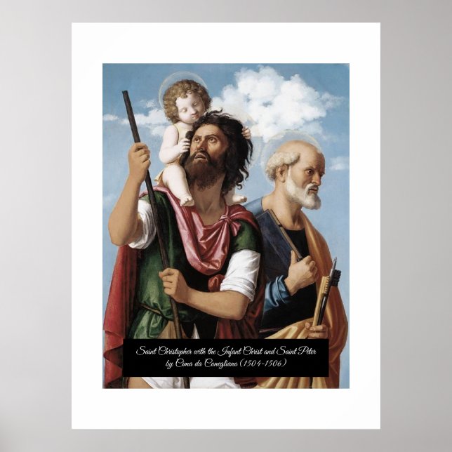 Saint Christopher mit dem Säugling Christus Poster (Vorne)